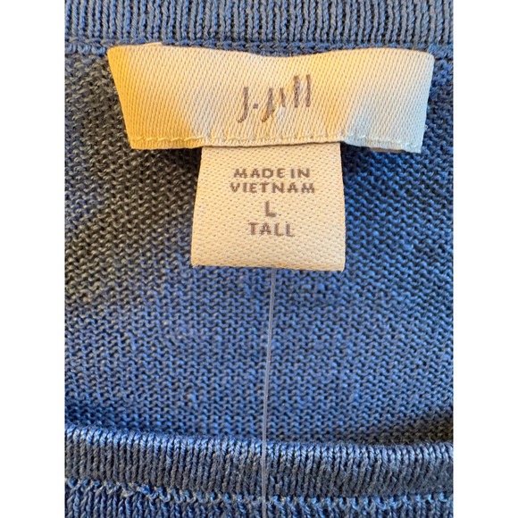 J. Jill Blue Opal Linen Blend Sweater Tunic Boat Neck 3/4 Sleeve Large Tall NWT - Picture 3 of 9